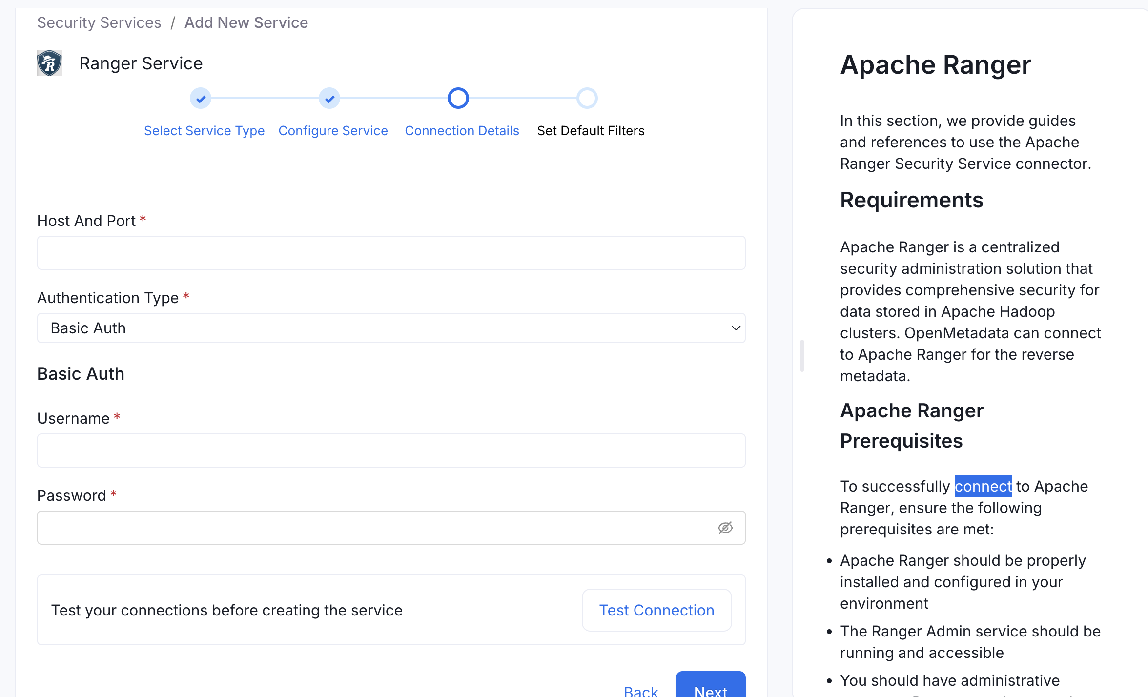 Configure Service connection